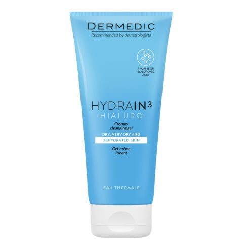 Dermedic HYDRAIN3 HIALURO Creamy Cleansing Gel – Gel Rửa Mặt Làm Sạch Sâu, Ẩm Mượt Cho Da 200ml